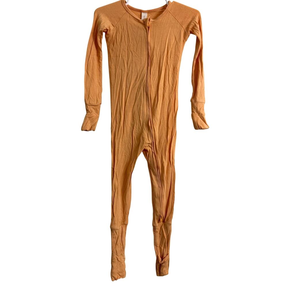 Tenth & Pine Orange Long Sleeve Zipper Footie Sleeper Size 12-24 Months Bamboo